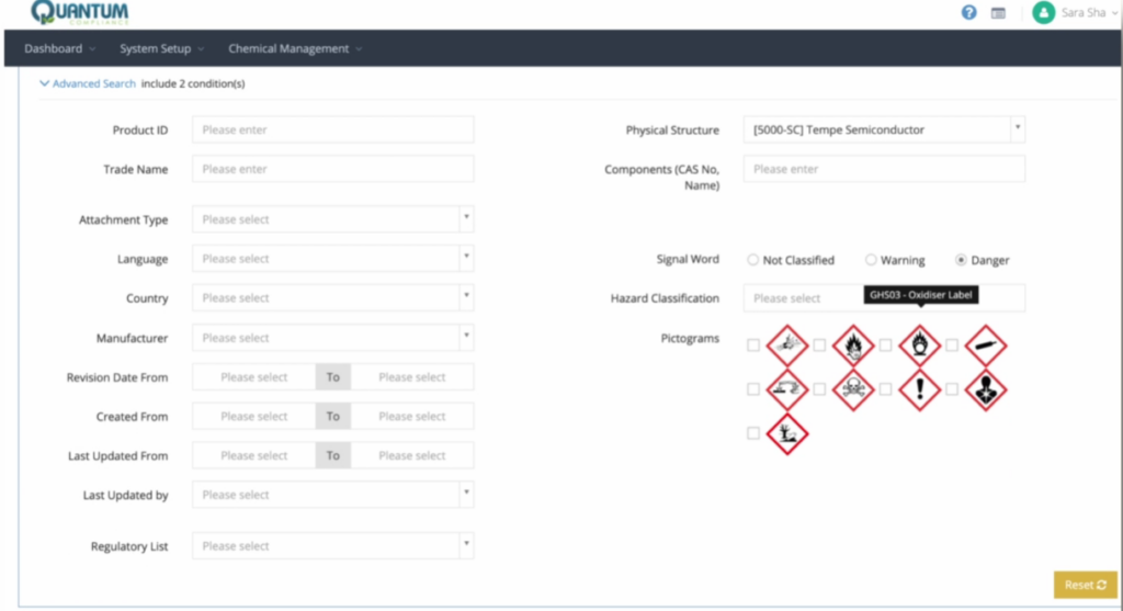 q-chem advanced search screenshot